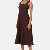 Panelled Midi Dress - Dark Espresso