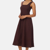 Panelled Midi Dress - Dark Espresso