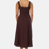 Panelled Midi Dress - Dark Espresso