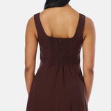 Panelled Midi Dress - Dark Espresso