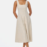 Panelled Midi Dress - Oatmeal