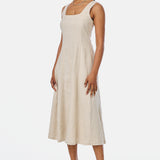 Panelled Midi Dress - Oatmeal