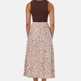 Slip Midi Skirt - Ecru Animal