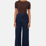Tailored Pintuck Jeans - Indigo