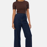 Tailored Pintuck Jeans - Indigo