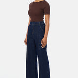 Tailored Pintuck Jeans - Indigo