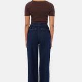 Tailored Pintuck Jeans - Indigo