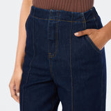Tailored Pintuck Jeans - Indigo