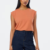Cap Sleeve Jersey Tank - Terracotta
