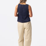 V Neck Denim Tank - Indigo
