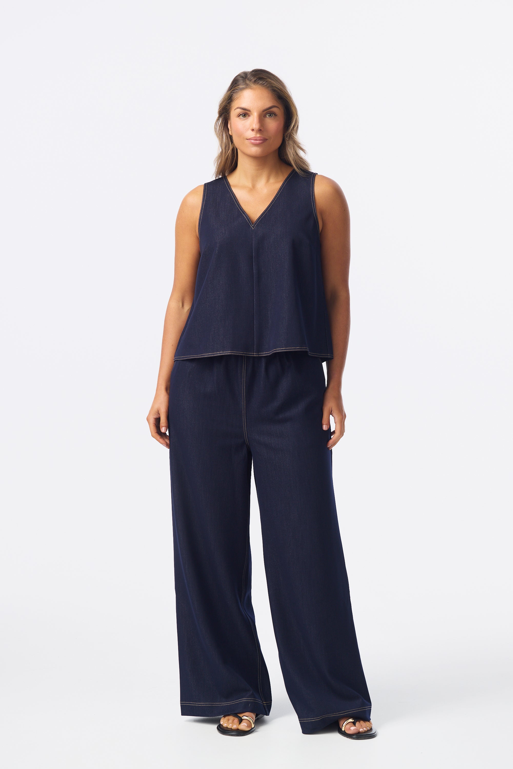 V Neck Denim Tank
