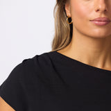 Asymmetric Knit Top - Black
