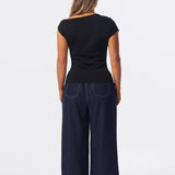 Asymmetric Knit Top - Black