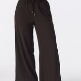 Textured Drawstring Pants - Dark Chocolate