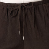 Textured Drawstring Pants - Dark Chocolate