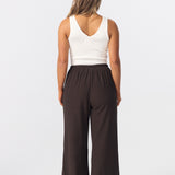Textured Drawstring Pants - Dark Chocolate