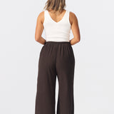 Textured Drawstring Pants - Dark Chocolate