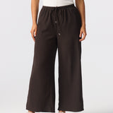 Textured Drawstring Pants - Dark Chocolate