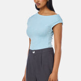 Asymmetric Top - Aquamarine Marl