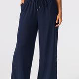 Textured Drawstring Pants - Navy