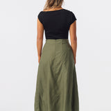 Panelled Midi Skirt - Khaki