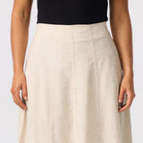 Panelled Midi Skirt - Natural
