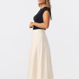 Panelled Midi Skirt - Natural