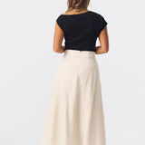 Panelled Midi Skirt - Natural