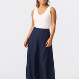 Panelled Midi Skirt - Navy