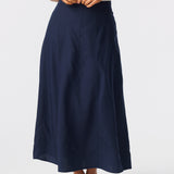 Panelled Midi Skirt - Navy