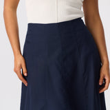 Panelled Midi Skirt - Navy