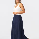 Panelled Midi Skirt - Navy