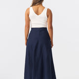 Panelled Midi Skirt - Navy