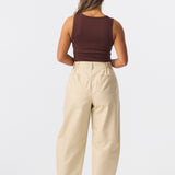 Scoop Neck Ribbed Tank - Espresso