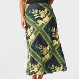 Slip A-Line Midi Skirt - Tropical Floral