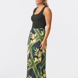 Slip A-Line Midi Skirt - Tropical Floral