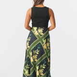 Slip A-Line Midi Skirt - Tropical Floral