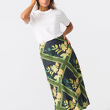 Slip A-Line Midi Skirt - Tropical Floral