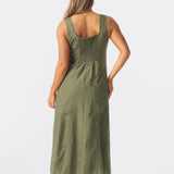Panelled Midi Dress - Khaki