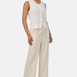 Crochet Button Up Vest - Ecru