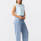 Cap Sleeve Jersey Tank - Sky Blue