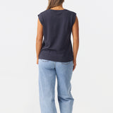 Cap Sleeve Jersey Tank - Navy