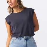 Cap Sleeve Jersey Tank - Navy