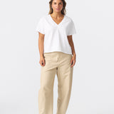 V Neck Relaxed T-Shirt - White