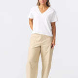 V Neck Relaxed T-Shirt - White