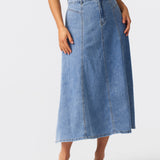 Denim Skirt - Mid Blue Wash