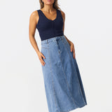 Denim Skirt - Mid Blue Wash