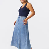 Denim Skirt - Mid Blue Wash