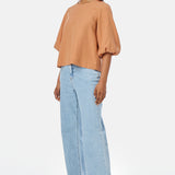 Gathered Sleeve Top - Dusty Terracotta