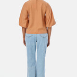 Gathered Sleeve Top - Dusty Terracotta